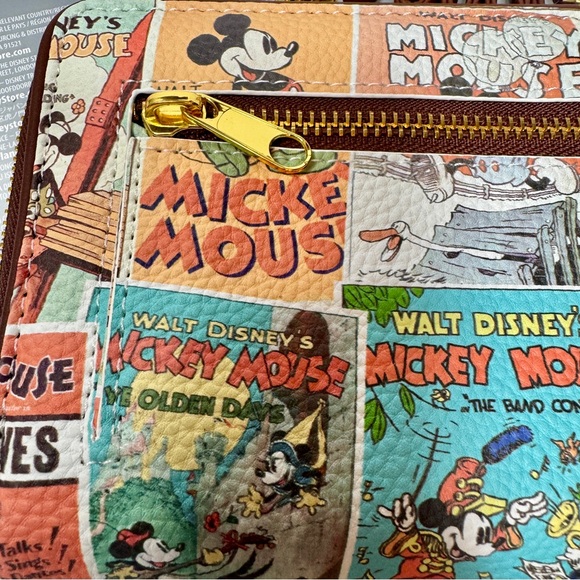 NWT. Disney Parks Mickey Mouse Comic Strip Wallet Wristlet Crossbody bag - Picture 8 of 16